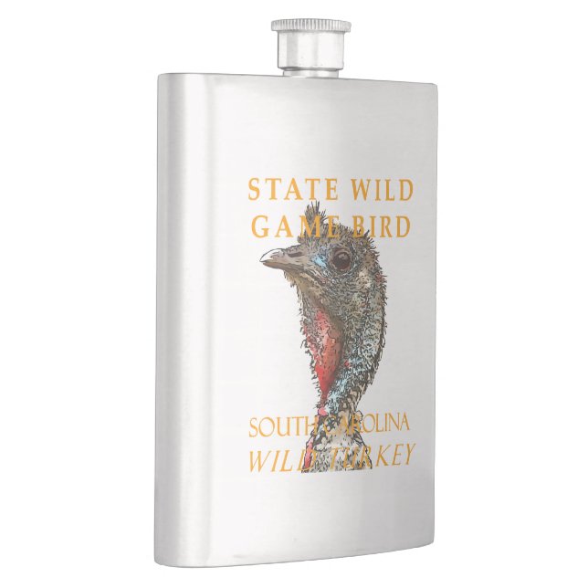 South Carolina Territory Wild Game Bird The Turkey Hip Flask (Right)
