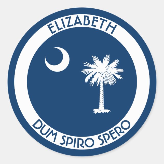 South Carolina The Palmetto State Personal Flag Classic Round Sticker (Front)