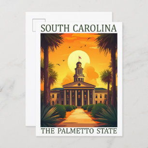 South Carolina the Palmetto State USA Travel Place Postcard