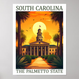 South Carolina the Palmetto State USA Travel Place Poster