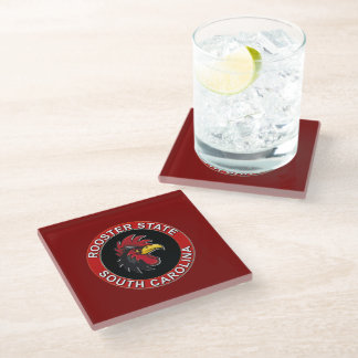 SOUTH CAROLINA THE ROOSTER STATE GLASS COASTER