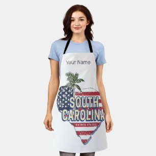 South Carolina United States Retro Map Vintage USA Apron