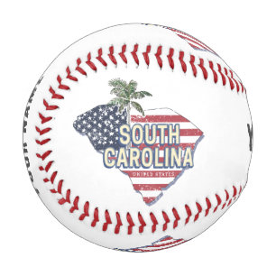 South Carolina United States Retro Map Vintage USA Baseball
