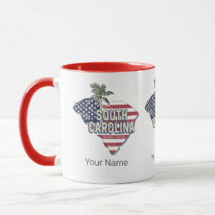 South Carolina United States Retro Map Vintage USA Mug