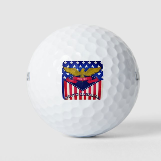 South Carolina USA Flag Golf Balls (Front)
