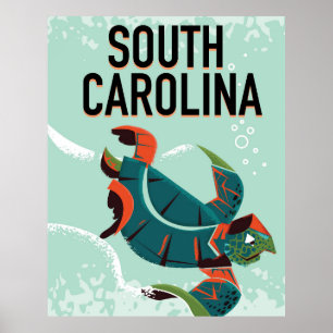 South Carolina vintage travel poster. Poster