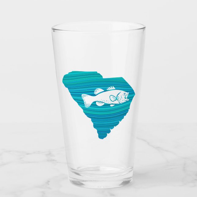 South Carolina Wave Fishing Glass (Front)