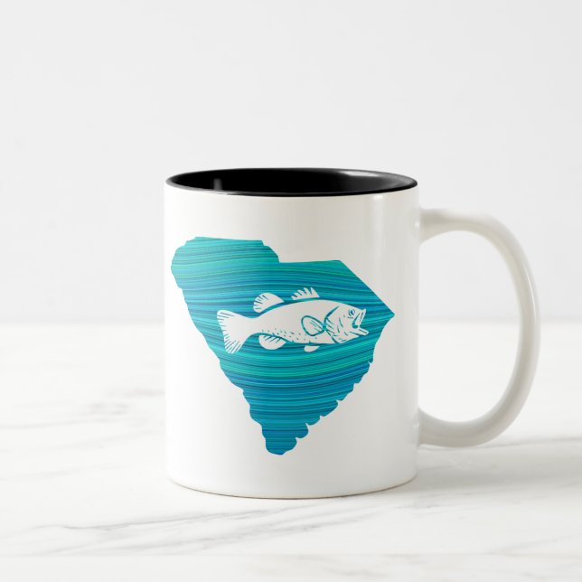 South Carolina Wave Fishing Two-Tone Coffee Mug (Right)