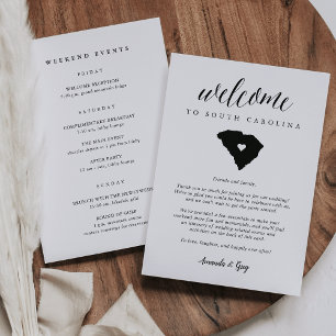 South Carolina Wedding Welcome Letter & Itinerary