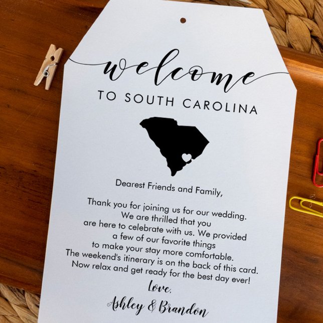 South Carolina Wedding Welcome Tag Itinerary (Creator Uploaded)