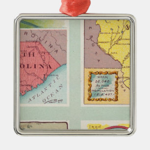 South Carolina, Wisconsin, Maine, Michigan Metal Ornament