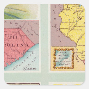 South Carolina, Wisconsin, Maine, Michigan Square Sticker