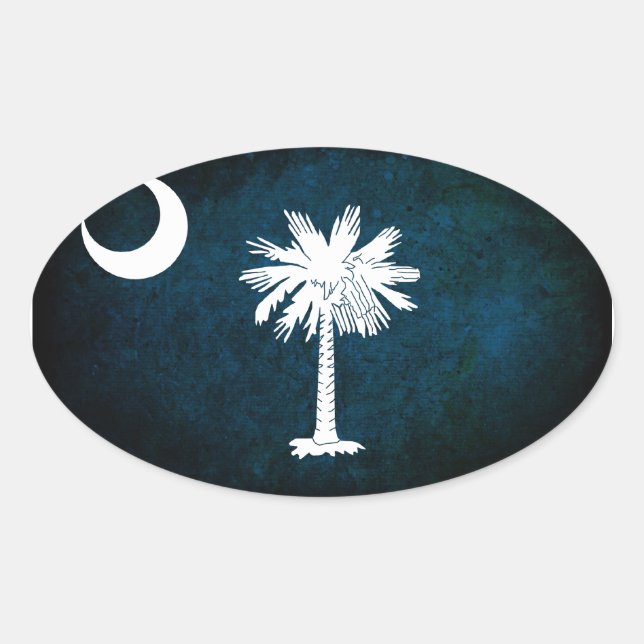 South Carolinan Flag; Oval Sticker (Front)