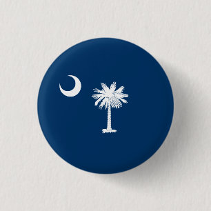 South Carolinian Flag, Flag of South Carolina 3 Cm Round Badge