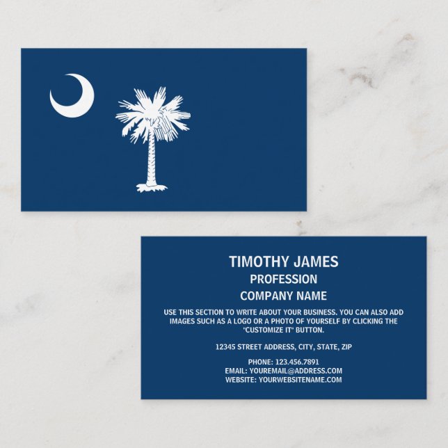 South Carolinian Flag, Flag of South Carolina Business Card (Front/Back)