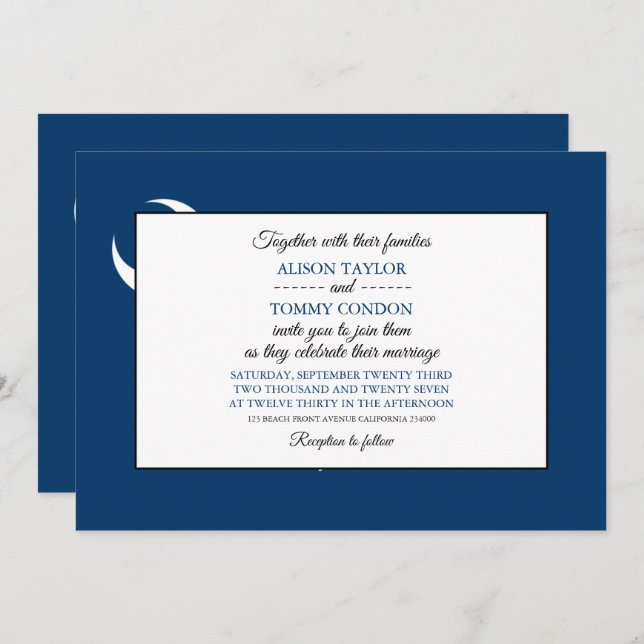 South Carolinian Flag, South Carolina Wedding Invitation (Front/Back)