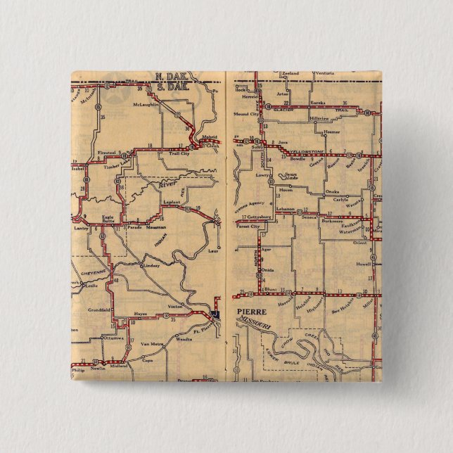 South Dakota 15 Cm Square Badge (Front)