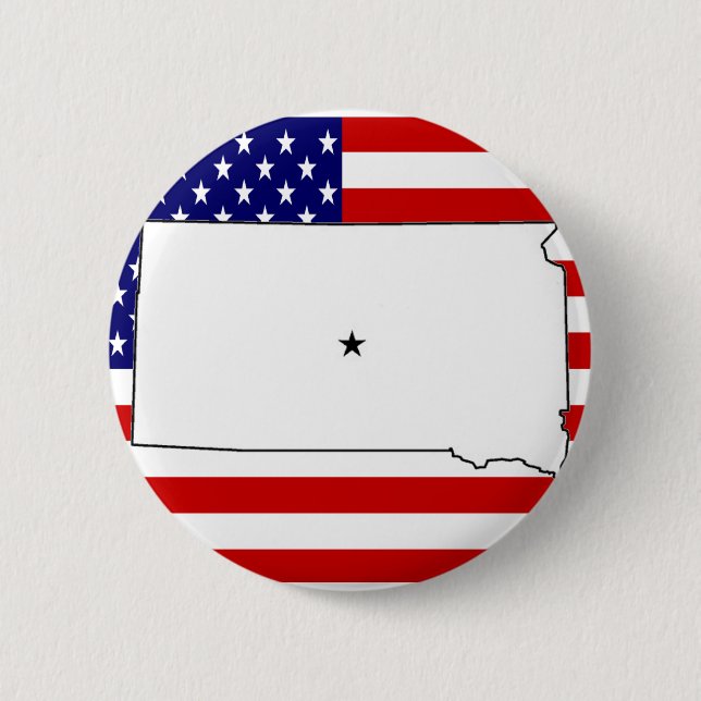 SOUTH DAKOTA 6 CM ROUND BADGE (Front)