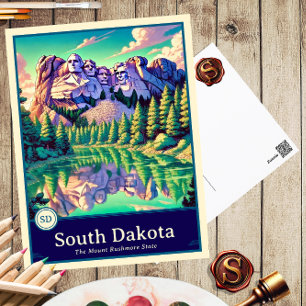 South Dakota   Anime Style Cel Shaded Postcard