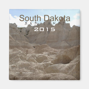 South Dakota Bad Lands Fridge Magnet Change Year