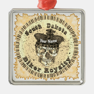 South Dakota Biker  Metal Ornament