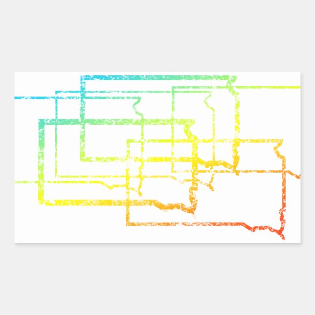 south dakota chill blur rectangular sticker (Front)