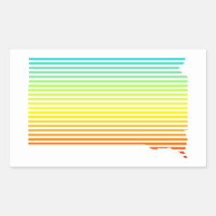 south dakota chill fade rectangular sticker