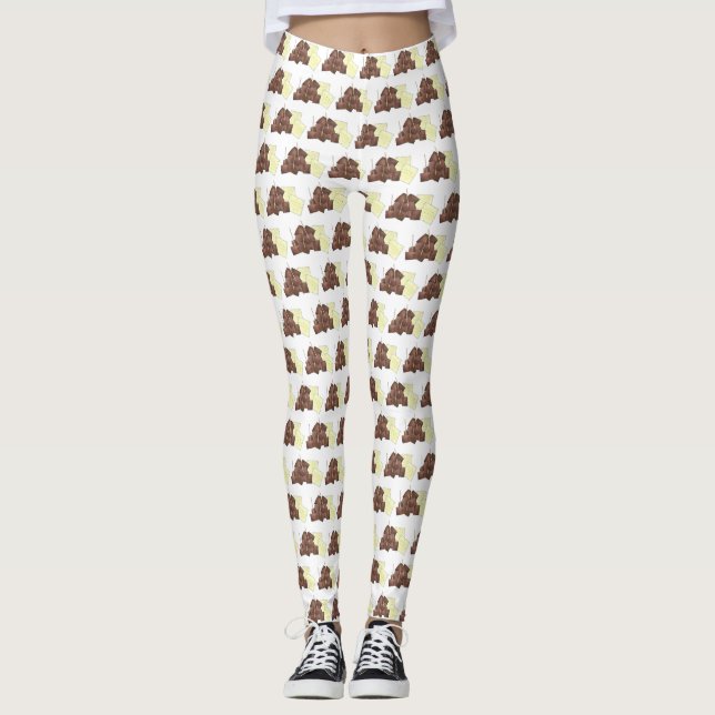 South Dakota Chislic Cubed Meat Crackers SD Foodie Leggings (Front)
