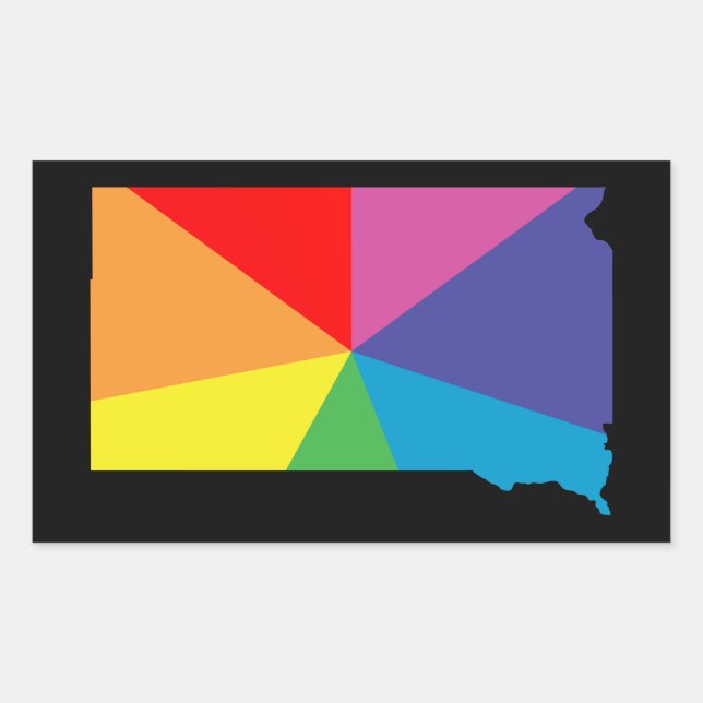 south dakota colour burst rectangular sticker (Front)