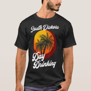 South Dakota Day Drinking Retro Beach Summer Famil T-Shirt