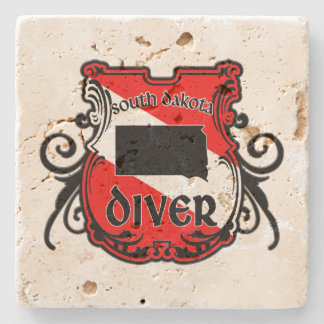South Dakota Diver Stone Coaster