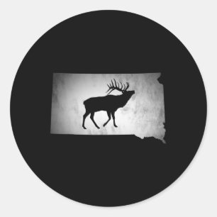 South Dakota Elk Hunting Classic Round Sticker