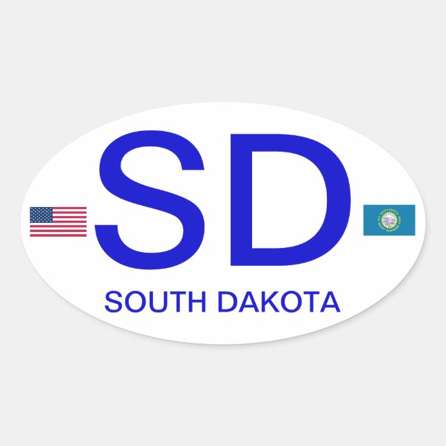 South Dakota* Euro-Style Bumper Sticker (Front)