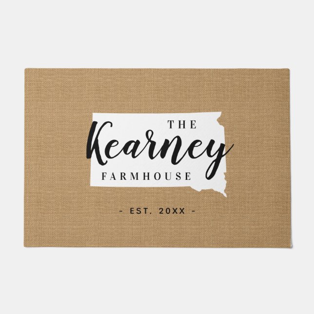 South Dakota Family Monogram State Doormat (Front)