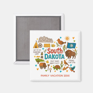 South Dakota Family Trip Keepsake Custom Magnet