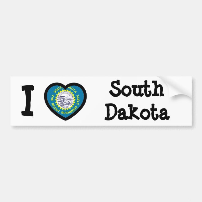 South Dakota Flag Bumper Sticker (Front)