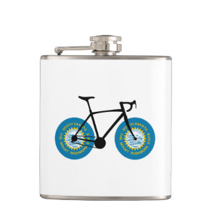 South Dakota Flag Cycling Hip Flask