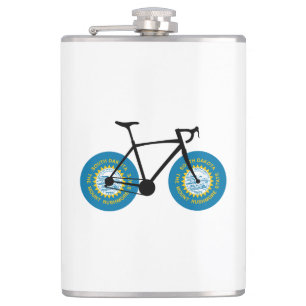 South Dakota Flag Cycling Hip Flask