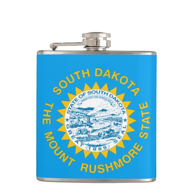 South Dakota flag Hip Flask (Front)