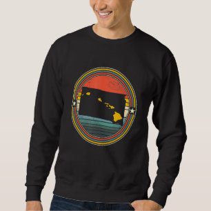 South Dakota Hawaii Roots Origine State Map Retro Sweatshirt