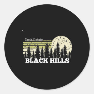 South Dakota Hiking Black Hills Trees Nature Fores Classic Round Sticker