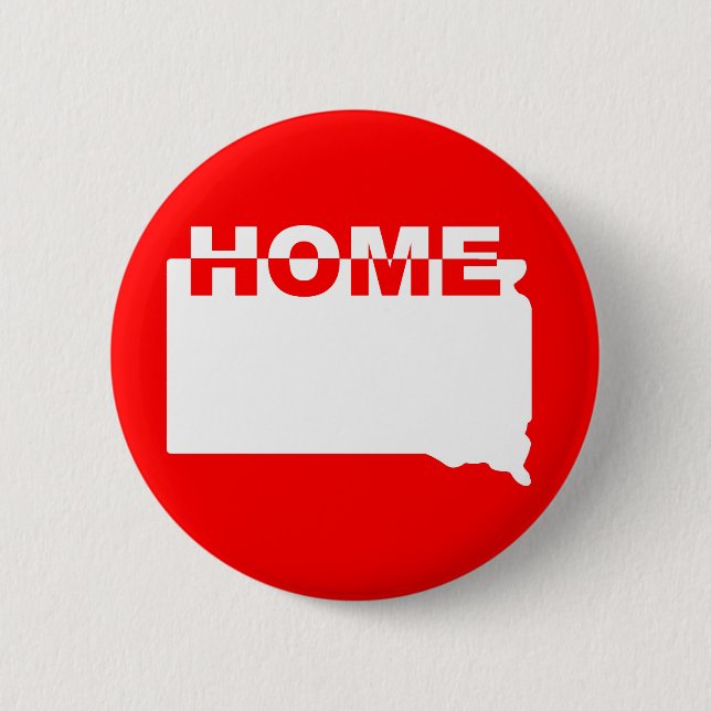 South Dakota Home Away From State Button Badge Pin (Front)