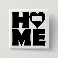 South Dakota Home Heart State Button Badge Pin