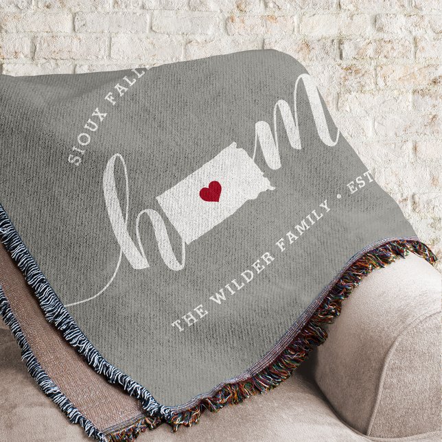 South Dakota Home State Personalised Throw Blanket (Creator Uploaded)