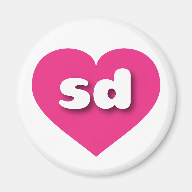 South Dakota hot pink heart - I love sd Magnet (Front)