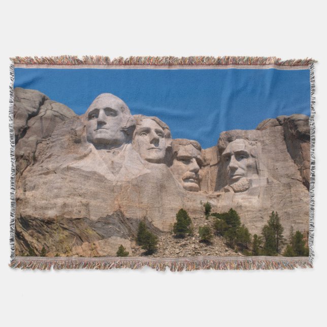 South Dakota, Keystone, Mount Rushmore Throw Blanket (Front)