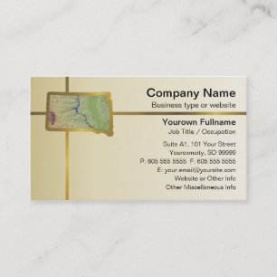 South Dakota Map Business Card