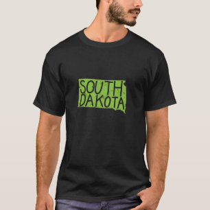 South Dakota Map Outline USA America T-Shirt