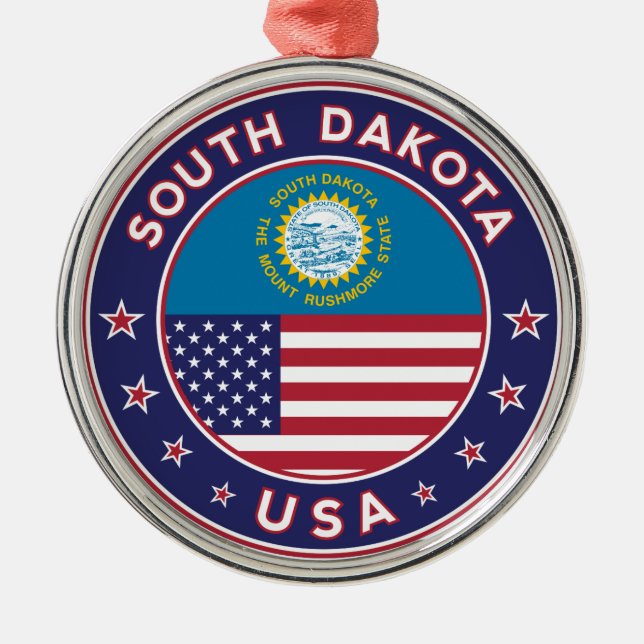 South Dakota Metal Ornament (Front)