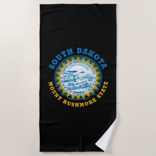 SOUTH DAKOTA MOUNT RUSHMORE STATE FLAG BEACH TOWEL